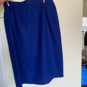 Bright blue wool skirt